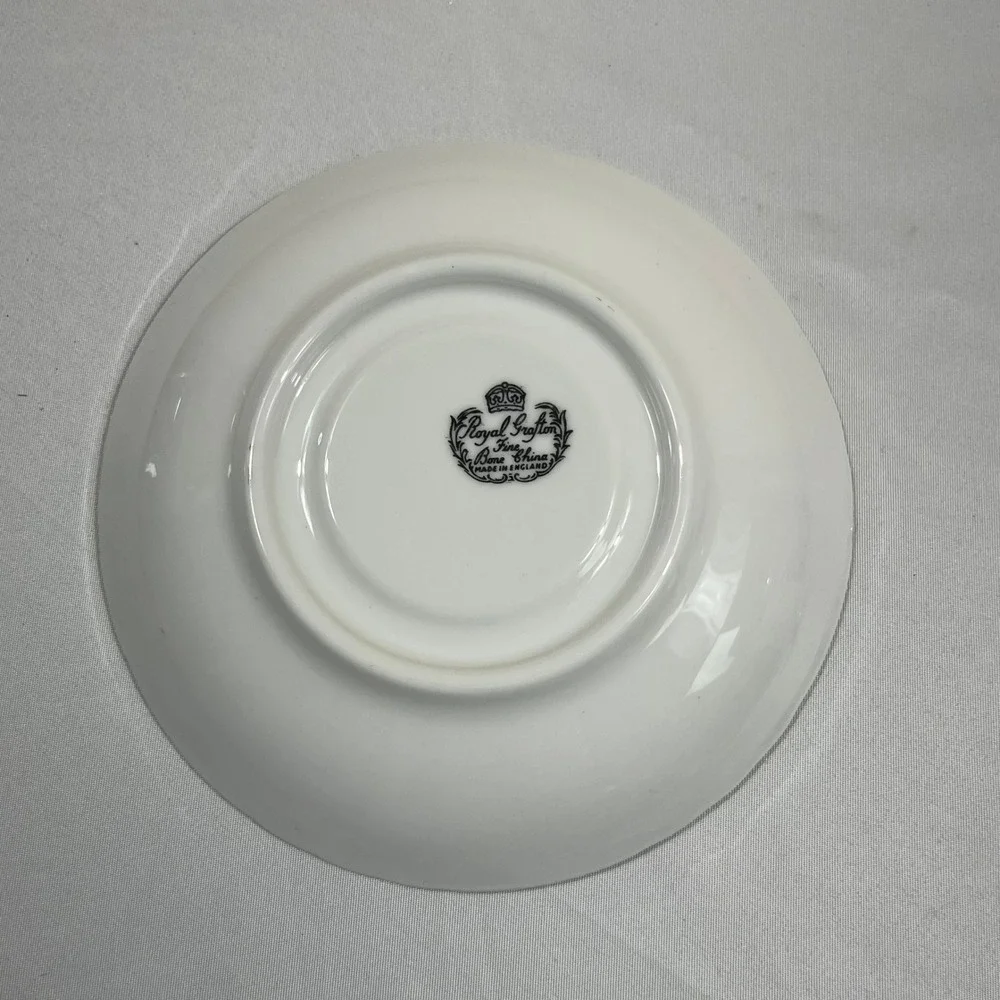 Royal Grafton Tea Cup Saucer Set White Blue Floral Gold Trim England